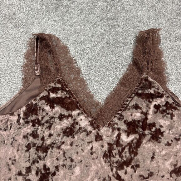 Heartloom Velvet Lace Trim Tank Top Womens Large Bronze Brown Sleeveless Casual - Picture 10 of 11